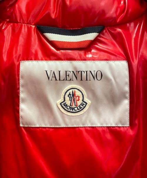 MONCLER（モンクレール）MONCLER  (モンクレール) VALENTINO (ヴァレンティノ) ダウンコート ブラック×レッド サイズ:48の古着・服飾アイテム