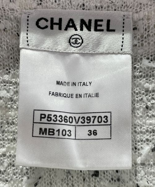 CHANEL（シャネル）CHANEL (シャネル) ツイードカットソー ホワイト サイズ:36の古着・服飾アイテム