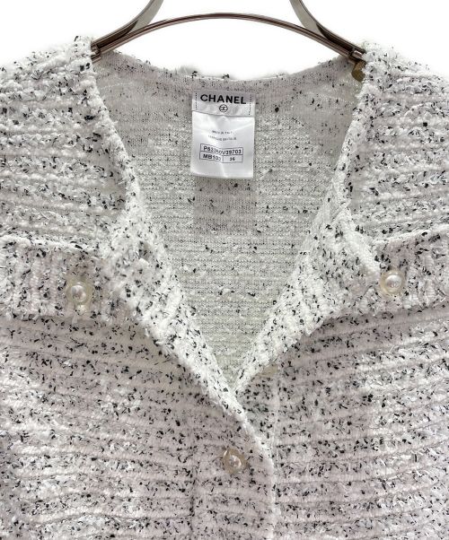 CHANEL（シャネル）CHANEL (シャネル) ツイードカットソー ホワイト サイズ:36の古着・服飾アイテム