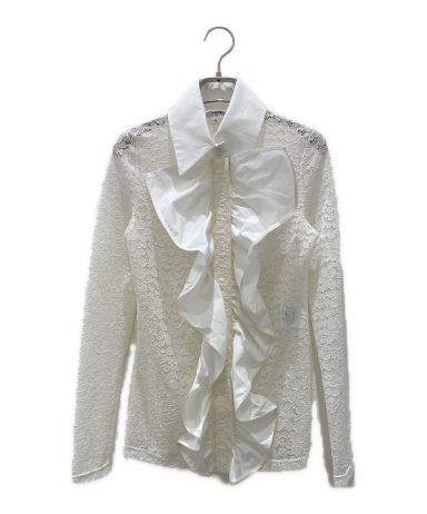 フリル襟 ホワイトトップス　シャネル　CHANEL 36 フリル襟 ホワイトトップス シャネル CHANEL 36