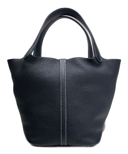 HERMES（エルメス）HERMES (エルメス) ピコタンロックMM ブラック/ホワイトステッチ サイズ:MMの古着・服飾アイテム