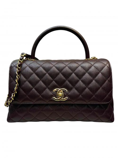 CHANEL（シャネル）CHANEL (シャネル) トップハンドルショルダーバッグ ボルドー サイズ:-の古着・服飾アイテム