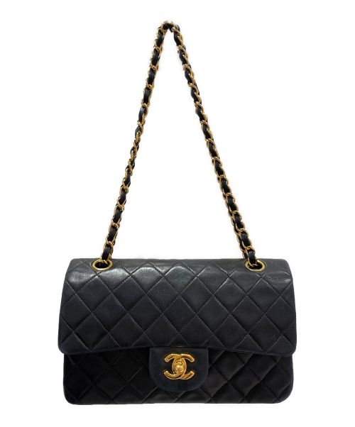 CHANEL（シャネル）CHANEL (シャネル) Wフラップチェーンショルダーバッグ ブラック サイズ:23の古着・服飾アイテム