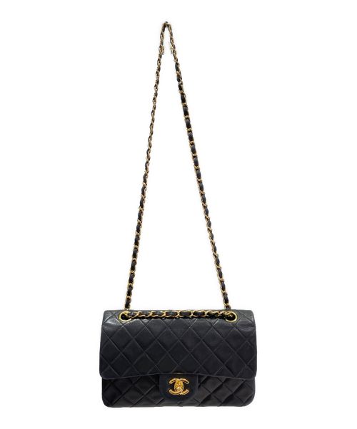 CHANEL（シャネル）CHANEL (シャネル) Wフラップチェーンショルダーバッグ ブラック サイズ:23の古着・服飾アイテム