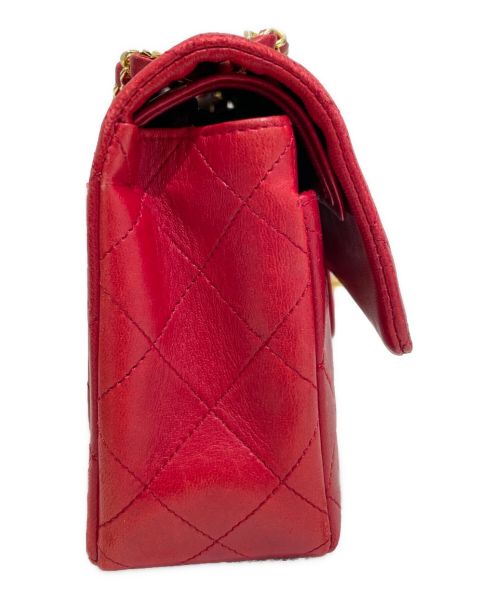CHANEL（シャネル）CHANEL (シャネル) Wフラップチェーンショルダーバッグ レッド サイズ:23の古着・服飾アイテム