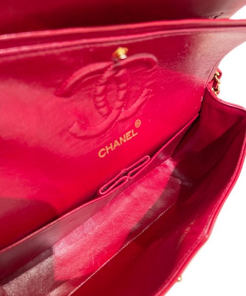 CHANEL（シャネル）CHANEL (シャネル) Wフラップチェーンショルダーバッグ レッド サイズ:23の古着・服飾アイテム