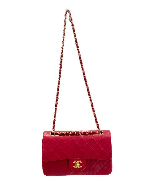 CHANEL（シャネル）CHANEL (シャネル) Wフラップチェーンショルダーバッグ レッド サイズ:23の古着・服飾アイテム