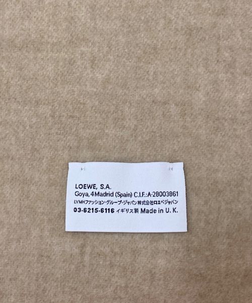 LOEWE（ロエベ）LOEWE (ロエベ) バイカラーアナグラムマフラー ホワイト×ベージュの古着・服飾アイテム