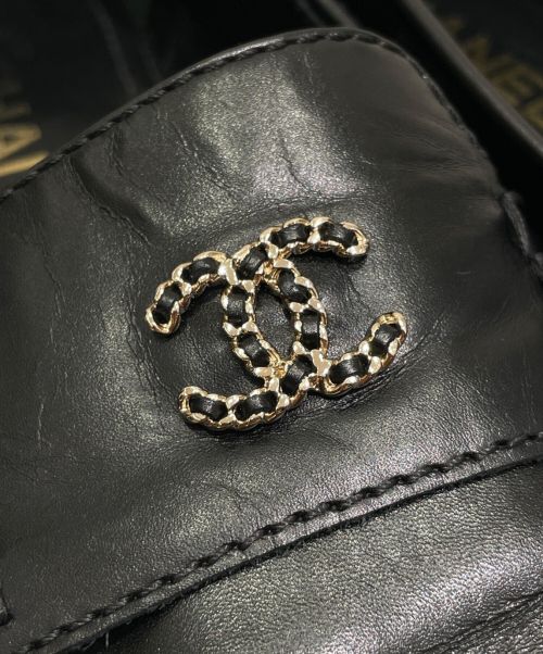 CHANEL（シャネル）CHANEL (シャネル) ココマークチェーンローファー ブラック サイズ:38Cの古着・服飾アイテム