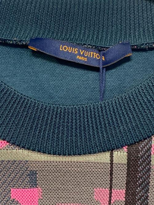 LOUIS VUITTON（ルイ ヴィトン）LOUIS VUITTON (ルイ ヴィトン) モノグラムスウェット グリーン×ピンク サイズ:Lの古着・服飾アイテム