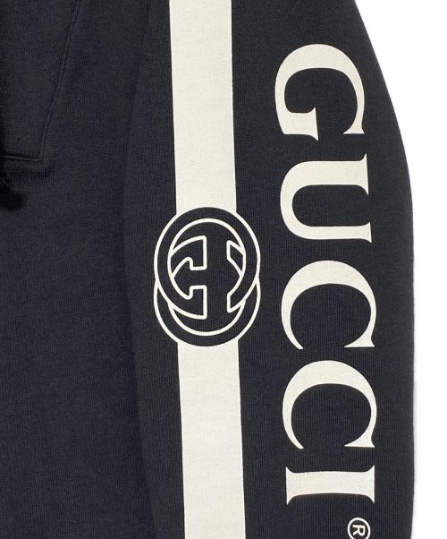 GUCCI（グッチ）GUCCI (グッチ) ハーフジップパーカー ブラック サイズ:Mの古着・服飾アイテム