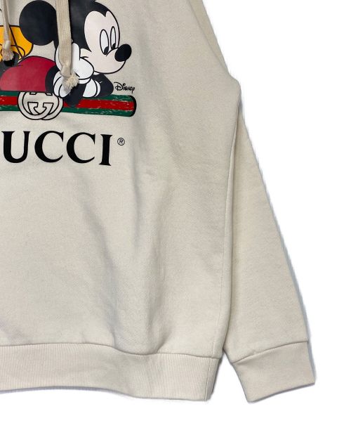 GUCCI（グッチ）GUCCI (グッチ) DISNEY (ディズニー) ミッキープリントプルオーバーパーカー アイボリー サイズ:Mの古着・服飾アイテム