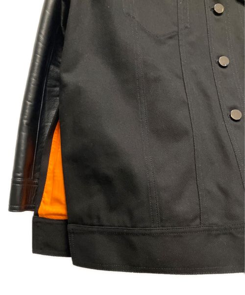 FENDI（フェンディ）FENDI (フェンディ) 刺繍ロゴ切替デニムジャケット ブラック サイズ:40の古着・服飾アイテム