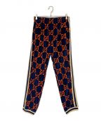 GUCCIグッチ）の古着「シェニールパンツ」｜ネイビー×オレンジ