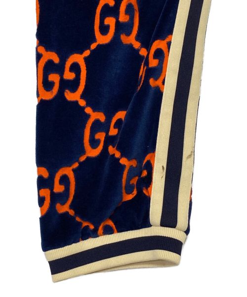 GUCCI（グッチ）GUCCI (グッチ) シェニールパンツ ネイビー×オレンジ サイズ:XSの古着・服飾アイテム