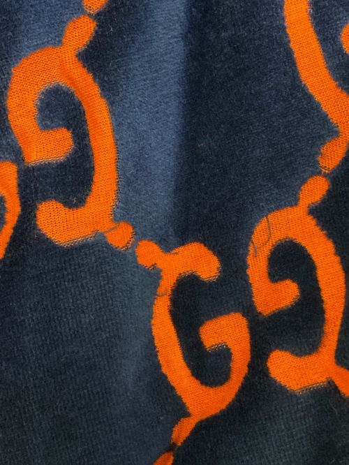GUCCI（グッチ）GUCCI (グッチ) シェニールパンツ ネイビー×オレンジ サイズ:XSの古着・服飾アイテム