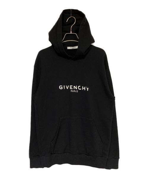 GIVENCHY（ジバンシィ）GIVENCHY (ジバンシィ) ロゴプリントプルオーバーパーカー ブラック サイズ:XSの古着・服飾アイテム