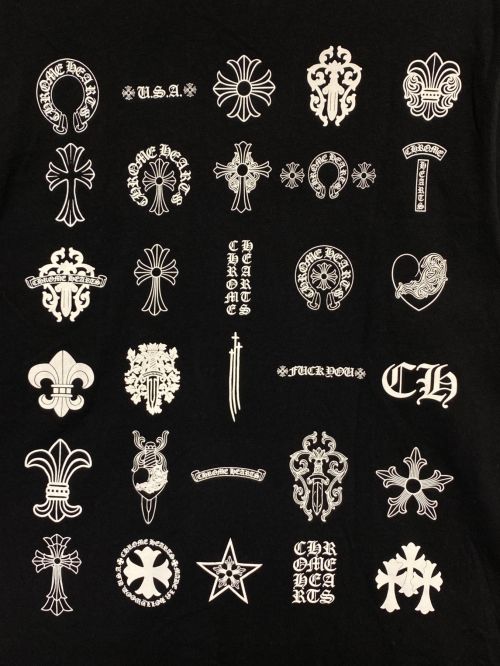 CHROME HEARTS（クロムハーツ）CHROME HEARTS (クロムハーツ) Multi Logo Tee ブラック サイズ:Sの古着・服飾アイテム