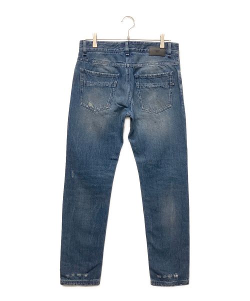 FENDI（フェンディ）FENDI (フェンディ) ダメージ加工ロゴデニムパンツ ブルー サイズ:33/34の古着・服飾アイテム