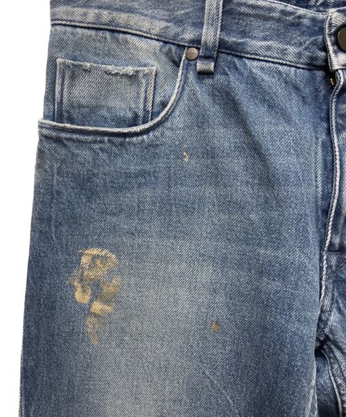 FENDI（フェンディ）FENDI (フェンディ) ダメージ加工ロゴデニムパンツ ブルー サイズ:33/34の古着・服飾アイテム