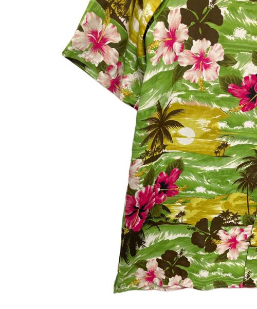 GUCCI（グッチ）GUCCI (グッチ) Gucci Printed Bowling Shirt フローラル ボウリングシャツ グリーン×ピンク サイズ:44の古着・服飾アイテム