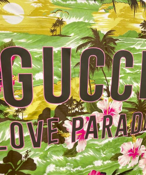 GUCCI（グッチ）GUCCI (グッチ) Gucci Printed Bowling Shirt フローラル ボウリングシャツ グリーン×ピンク サイズ:44の古着・服飾アイテム