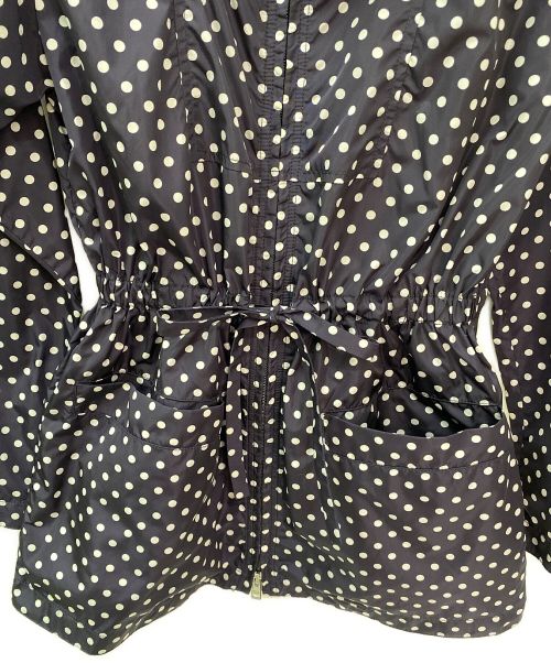 PRADA（プラダ）PRADA (プラダ) ドッド柄ナイロンジップパーカー ネイビー サイズ:36の古着・服飾アイテム