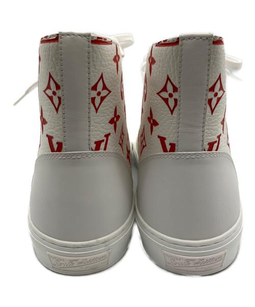 LOUIS VUITTON（ルイ ヴィトン）LOUIS VUITTON (ルイ ヴィトン) TATTOO LINE HIGHCUT SNEAKER/タトゥーラインハイカットスニーカー ホワイト×レッド サイズ:7 1/2の古着・服飾アイテム
