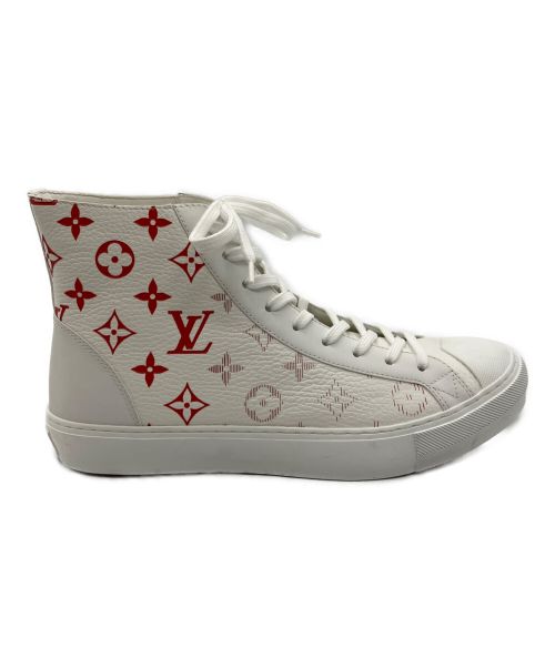 LOUIS VUITTON（ルイ ヴィトン）LOUIS VUITTON (ルイ ヴィトン) TATTOO LINE HIGHCUT SNEAKER/タトゥーラインハイカットスニーカー ホワイト×レッド サイズ:7 1/2の古着・服飾アイテム