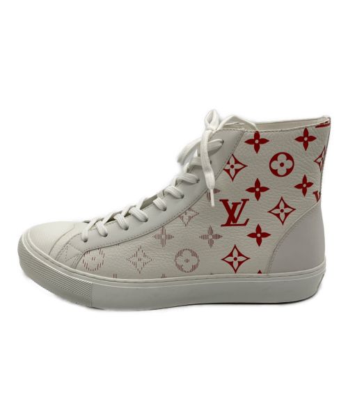LOUIS VUITTON（ルイ ヴィトン）LOUIS VUITTON (ルイ ヴィトン) TATTOO LINE HIGHCUT SNEAKER/タトゥーラインハイカットスニーカー ホワイト×レッド サイズ:7 1/2の古着・服飾アイテム