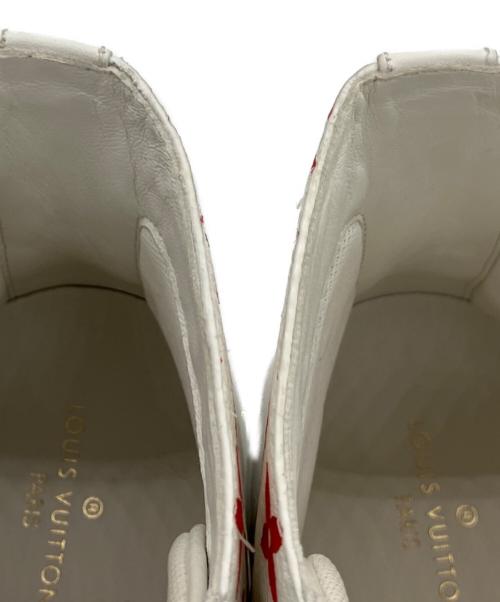 LOUIS VUITTON（ルイ ヴィトン）LOUIS VUITTON (ルイ ヴィトン) TATTOO LINE HIGHCUT SNEAKER/タトゥーラインハイカットスニーカー ホワイト×レッド サイズ:7 1/2の古着・服飾アイテム