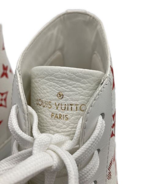 LOUIS VUITTON（ルイ ヴィトン）LOUIS VUITTON (ルイ ヴィトン) TATTOO LINE HIGHCUT SNEAKER/タトゥーラインハイカットスニーカー ホワイト×レッド サイズ:7 1/2の古着・服飾アイテム