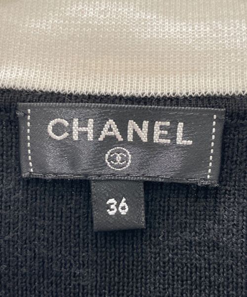 CHANEL（シャネル）CHANEL (シャネル) Coco Button Knit Polo Shirt ブラック サイズ:36の古着・服飾アイテム