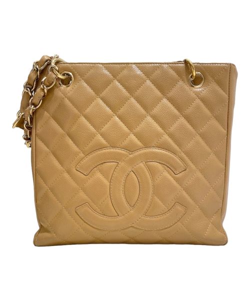 CHANEL（シャネル）CHANEL (シャネル) マトラッセスクエアチェーントートバッグ ベージュの古着・服飾アイテム