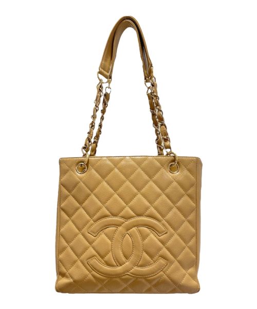 CHANEL（シャネル）CHANEL (シャネル) マトラッセスクエアチェーントートバッグ ベージュの古着・服飾アイテム