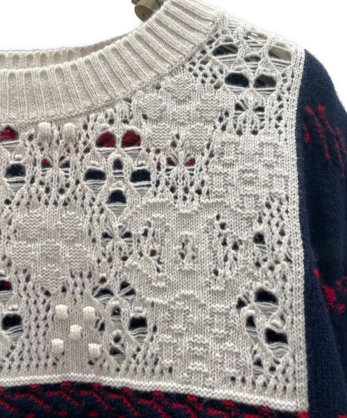 CHANEL（シャネル）CHANEL (シャネル) ボーダーニット ネイビー サイズ:36の古着・服飾アイテム