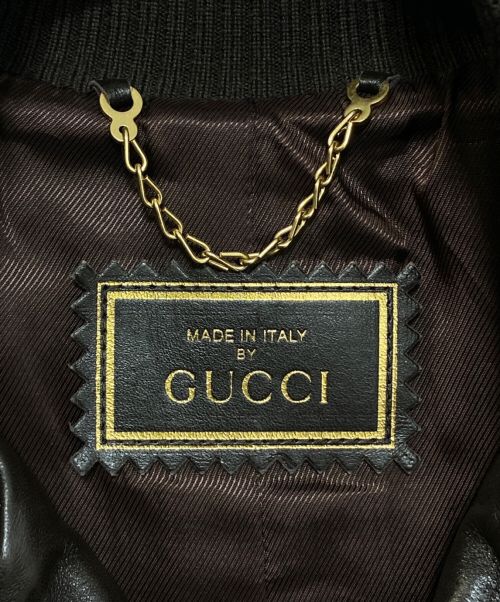 GUCCI（グッチ）GUCCI (グッチ) GG柄レザージャケット ブラウン サイズ:SIZE 48の古着・服飾アイテム