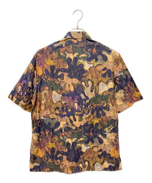 DIOR HOMME（ディオール オム）DIOR HOMME (ディオール オム) PETER DOIG (ピーター ドイグ) カモフラージュジャガード半袖シルクシャツ マルチカラー サイズ:37の古着・服飾アイテム