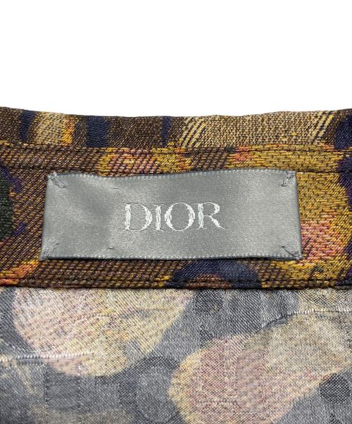 DIOR HOMME（ディオール オム）DIOR HOMME (ディオール オム) PETER DOIG (ピーター ドイグ) カモフラージュジャガード半袖シルクシャツ マルチカラー サイズ:37の古着・服飾アイテム