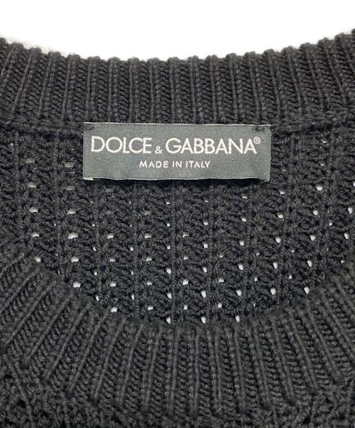 DOLCE & GABBANA（ドルチェ＆ガッバーナ）DOLCE & GABBANA (ドルチェ＆ガッバーナ) ビッグロゴクルーネックニット ブラック×ホワイト サイズ:Sの古着・服飾アイテム
