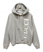 GUCCIグッチ）の古着「ロゴ スウェットプルオーバーパーカー」｜グレー