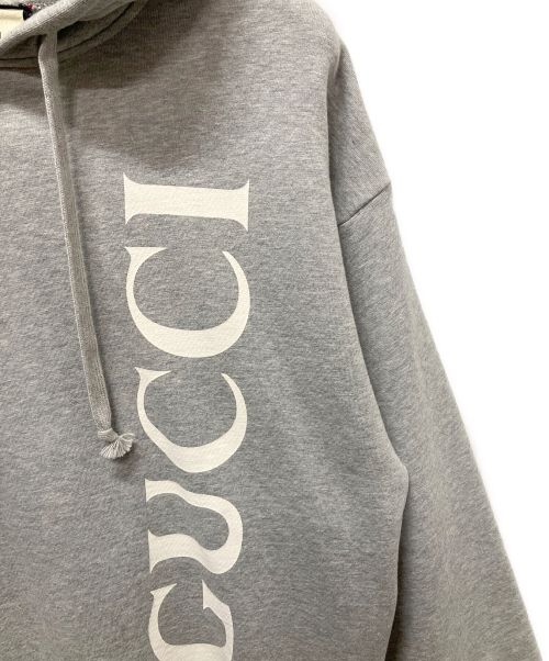 GUCCI（グッチ）GUCCI (グッチ) ロゴ スウェットプルオーバーパーカー グレー サイズ:XSの古着・服飾アイテム