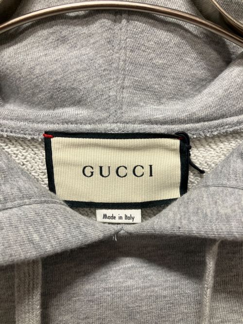 GUCCI（グッチ）GUCCI (グッチ) ロゴ スウェットプルオーバーパーカー グレー サイズ:XSの古着・服飾アイテム