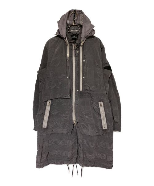 STONE ISLAND（ストーンアイランド）STONE ISLAND (ストーンアイランド) SHADOW PROJECTストライプナイロンコート グレー サイズ:Lの古着・服飾アイテム