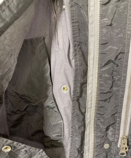 STONE ISLAND（ストーンアイランド）STONE ISLAND (ストーンアイランド) SHADOW PROJECTストライプナイロンコート グレー サイズ:Lの古着・服飾アイテム