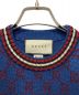中古・古着 GUCCI (グッチ) GG柄ジャガードニット ブルー×レッド サイズ:XS：60000円
