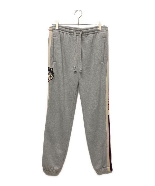 GUCCI（グッチ）GUCCI (グッチ) タイガーワッペンスウェットパンツ グレー サイズ:Sの古着・服飾アイテム