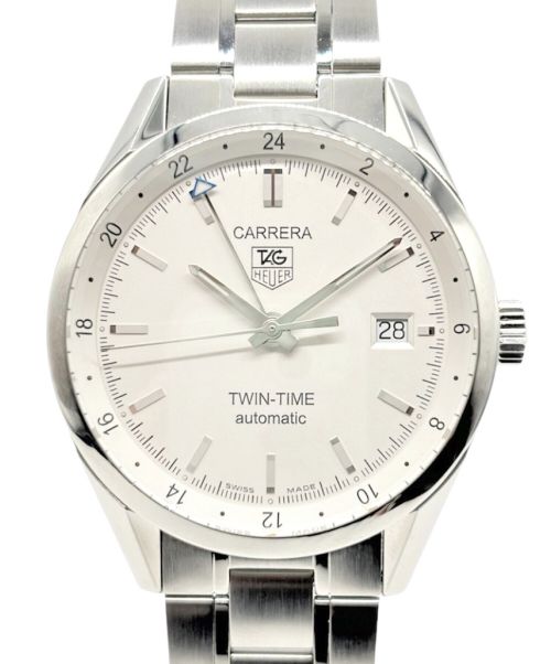 TAG Heuer（タグ・ホイヤー）TAG Heuer (タグホイヤー) Carrera Twin-Time カレラ ツインタイム Ref.WV2116.BA0787 シルバー文字盤 サイズ:39.0mmの古着・服飾アイテム