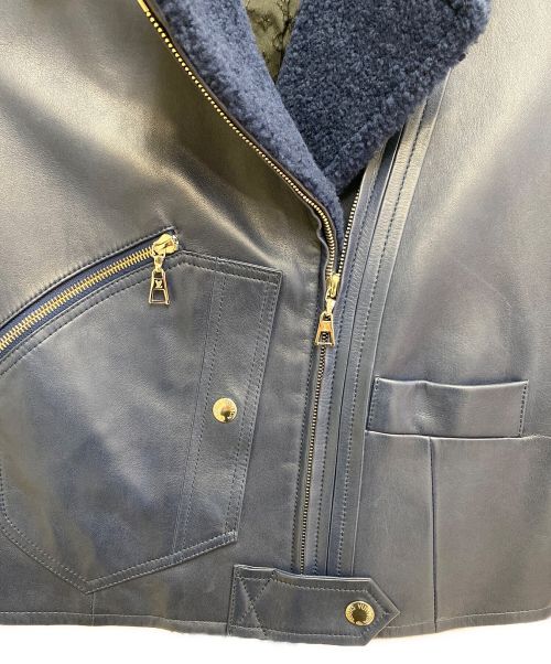 LOUIS VUITTON（ルイ ヴィトン）LOUIS VUITTON (ルイ ヴィトン) ダブルライダースジャケット ブルー サイズ:34の古着・服飾アイテム