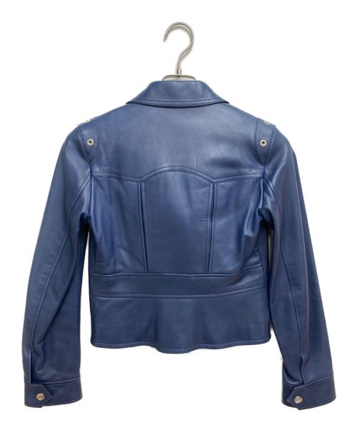LOUIS VUITTON（ルイ ヴィトン）LOUIS VUITTON (ルイ ヴィトン) ダブルライダースジャケット ブルー サイズ:34の古着・服飾アイテム